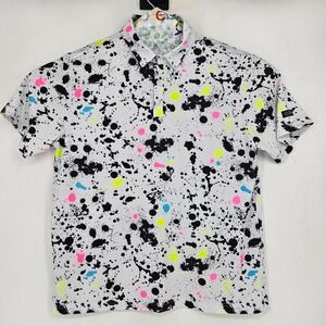 Sunday Swagger Polo Shirt Mens XL Paint Splatter Golf Performance Short‎ Sleeve